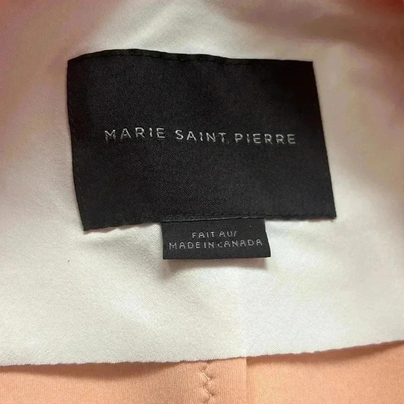 Marie Saint Pierre | Peach colour signature scuba fabric jacket with belt - Picture 9 of 16